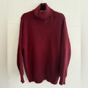 Forever 21 Burgundy Knit Turtleneck